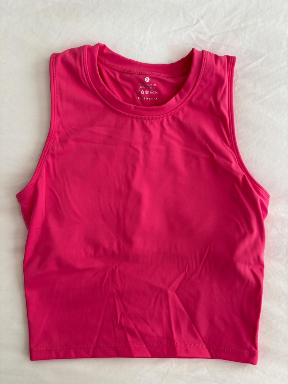 Women’s Hot Pink Workout Tank Top with Built-in Bra